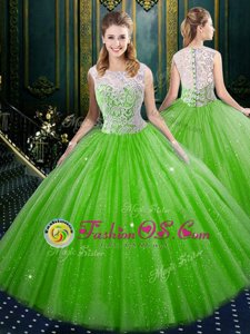 Sleeveless Lace Zipper Sweet 16 Dresses