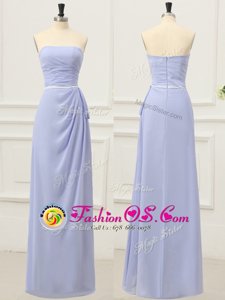 Glorious Floor Length Empire Sleeveless Lavender Dress for Prom Zipper