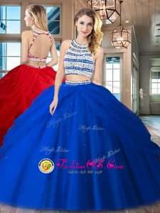 Dazzling Scoop Sleeveless Beading and Pick Ups Backless 15th Birthday Dress