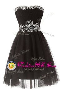 Black Prom Gown Prom and For with Beading Sweetheart Sleeveless Zipper