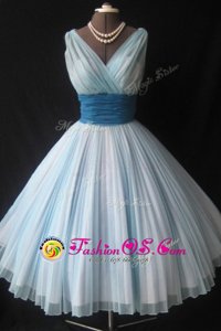 Clearance Sleeveless Zipper Knee Length Sashes|ribbons and Ruching Homecoming Gowns