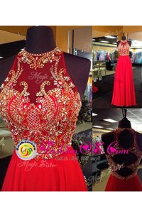 Smart Sleeveless Beading and Appliques Criss Cross