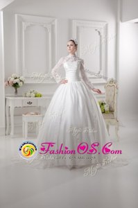 Zipper Wedding Dresses White and In for Wedding Party with Lace Sweep Train