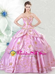 Excellent Sleeveless Embroidery Lace Up Sweet 16 Quinceanera Dress
