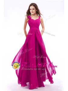 Artistic Straps Sleeveless Chiffon Homecoming Dress Hand Made Flower Zipper