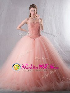 Beauteous Ball Gowns Ball Gown Prom Dress Hot Pink Sweetheart Organza Sleeveless Floor Length Lace Up