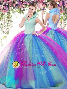 Ideal Sleeveless Beading Backless Sweet 16 Dress