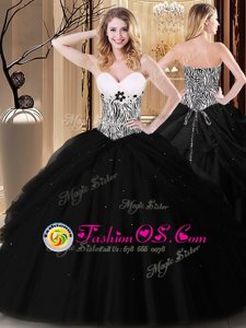 Simple Sleeveless Pick Ups and Pattern Lace Up Quinceanera Dresses