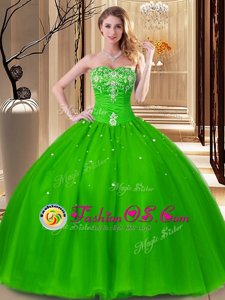 High Quality Sweetheart Lace Up Beading and Embroidery 15 Quinceanera Dress Sleeveless