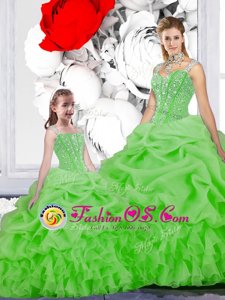 Super Pick Ups Floor Length 15th Birthday Dress Straps Sleeveless Lace Up