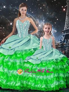 Eye-catching Floor Length Multi-color 15th Birthday Dress Sweetheart Sleeveless Lace Up