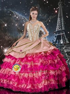 Gorgeous Floor Length Multi-color Quinceanera Gown Sweetheart Sleeveless Lace Up