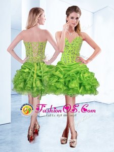 Inexpensive Sweetheart Sleeveless Lace Up Cocktail Dresses Organza