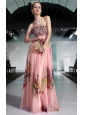 Elegant Column / Sheath Strapless Floor-length Printing Beading and Rhinestones Prom / Pageant Dress