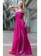 Fuchsia Empire Strapless Floor-length Chiffon Sequins Prom Dress