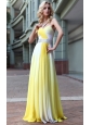 Ombre Color Empire Sweetheart Floor-length Chiffon Rhinestone Prom Dress