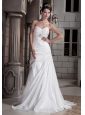 Elegant A-line / Princess Sweetheart Court Train Taffeta Beading Wedding Dress