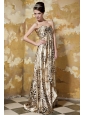 Luxurious Empire Sweetheart Brush Train Leopard Printing Ruch Prom / Celebrity Dress