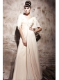 Champagne Column / Sheath V-neck Floor-length Chiffon Beading Prom / Evening Dress
