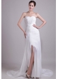 Perfect Empire Sweetheart Court Train Chiffon Appliques Beach Wedding Dress