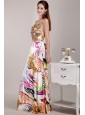 Beautiful Empire Straps Floor-length Print Beading Prom Dress