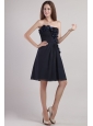 Black Empire Strapless Mini-length Chiffion Appliques Prom / Homecoming Dress