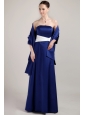 Royal Blue Empire Strapless Floor-length Taffeta Mother of the Bride Dress