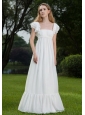 Brand new Empire Square Floor-length Chiffon Ruch Wedding Dress