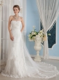 Wonderful A-Line / Princess Sweetheart Chapel Train Lace Appliques Wedding Dress
