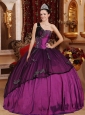 Discount Purple Quinceanera Dress One Shoulder Taffeta and Organza Beading and Appliques Ball Gown