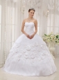 Exquisite White Quinceanera Dress Sweetheart Organza Appliques Ball Gown