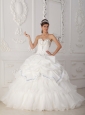 Beautiful White Quinceanera Dress Sweetheart Organza and Taffeta Beading Ball Gown