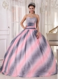 Classical Ombre Color Quinceanera Dress Sweetheart Chiffon Beading and Ruch Ball Gown
