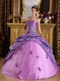 Exclusive Lavender Quinceanera Dress Strapless Taffeta Beading Ball Gown