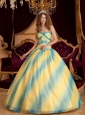 Low price Ombre Color Quinceanera Dress Sweetheart Beading Organza  Ball Gown