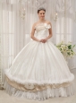 The Most Popular White Quinceanera Dress Strapless Taffeta Beading Ball Gown