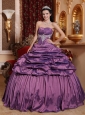 Brand New Lavender Quinceanera Dress Strapless Taffeta Appliques Ball Gown