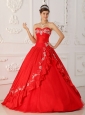 Brand New Red Sweet 16 Dress Sweetheart  Embroidery and Beading A-Line / Princess