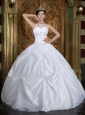 Vintage White Sweet 16 Dress Halter Taffeta Beading Ball Gown