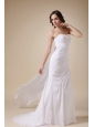 Elegant Watteau Train Chiffon Beach Wedding Dress