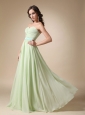 Apple Green Chiffon Empire Sweetheart Floor-length with Belt Bridesmaid Dress