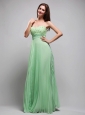 Apple Green Column Sweetheart Floor-length Chiffon Beading Prom / Evening Dress