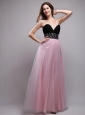 Baby Pink Sweetheart Floor-length Neet Beading Prom / Evening Dress