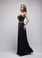 Black Column Sweetheart Floor-length Chiffon Sequins Prom / Evening Dress