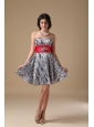 Sweet A-line Sweetheart Mini-length Zebra Beading Prom Dress