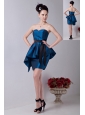 Blue Column Sweetheart Prom / Homecoming Dress Taffeta Sashes Mini-length