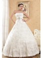 Classical Ball Gown Strapless Floor-length Lace Beading Wedding Dress
