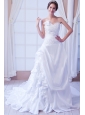 The Most Popular A-line / Princess Sweetheart Court Train Taffeta Appliques Wedding Dress
