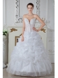 Low Price Ball Gown Sweetheart Wedding Dress Embroidery Floor-length Organza