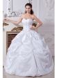 White Ball Gown Halter Embroidery Quinceanera Dess Floor-length Taffeta